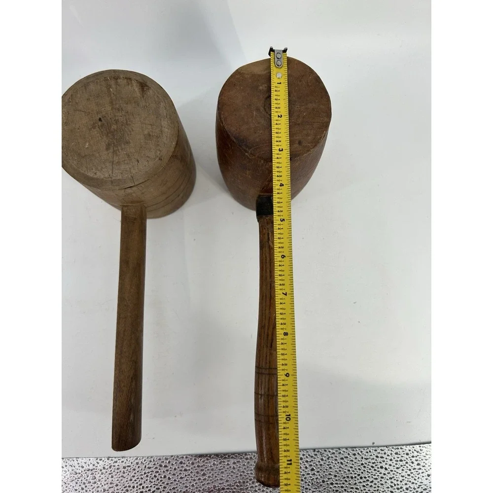 Antique Barrel Head Wooden Mallet 11